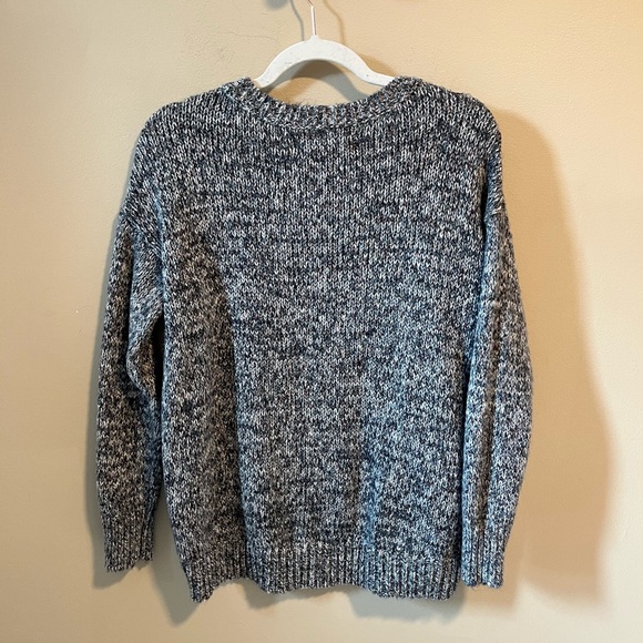 Loft grey white colorful marled crew neck sweater small - Picture 5 of 5